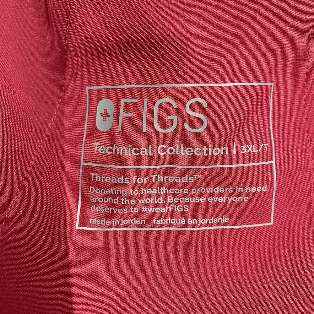 FIGS Dowa High Waisted Relaxed Straight Leg Scrub Pants 3XL Tall Raspberry Berry - Picture 3 of 9